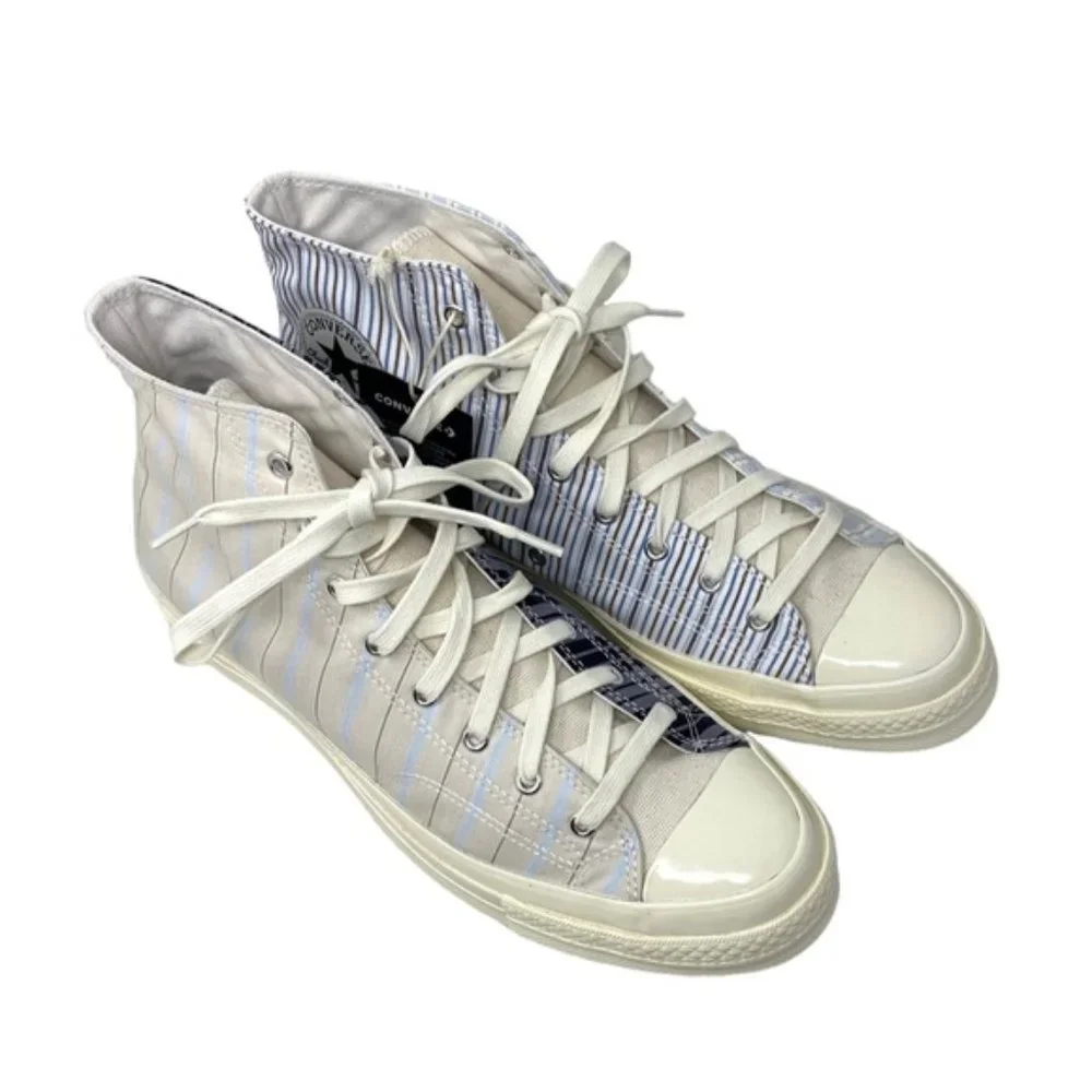 Converse Chuck 70 Retro Shoes For Men Skate High Stripes Canvas A00457C-WWSBBBBW - Picture 4 of 10
